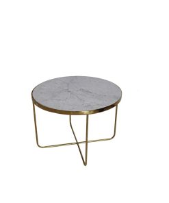 Bàn sofa mặt đá trắng chân vàng Butterfly