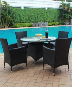 ghế nhựa giả mây furnist pentana