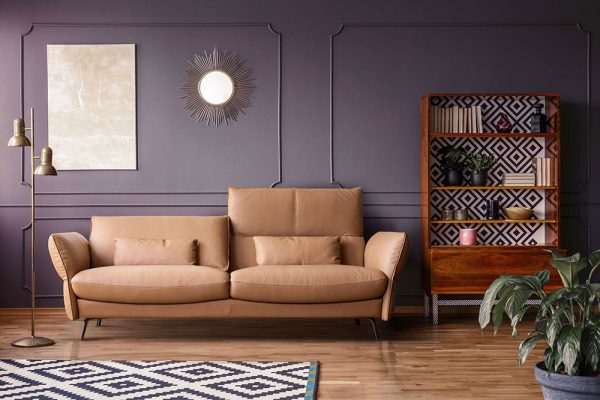 Mẫu sofa da thật tại phòng khách sang trọng