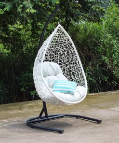 Xích đu mây nhựa water trắng