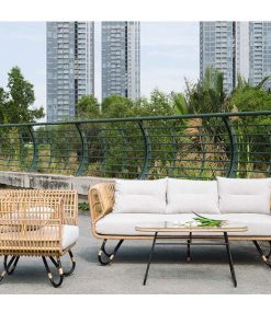 Bàn ghế mây nhựa Alozo
