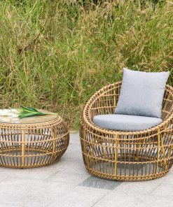 Bộ bàn ghế nhựa giả mây Moon