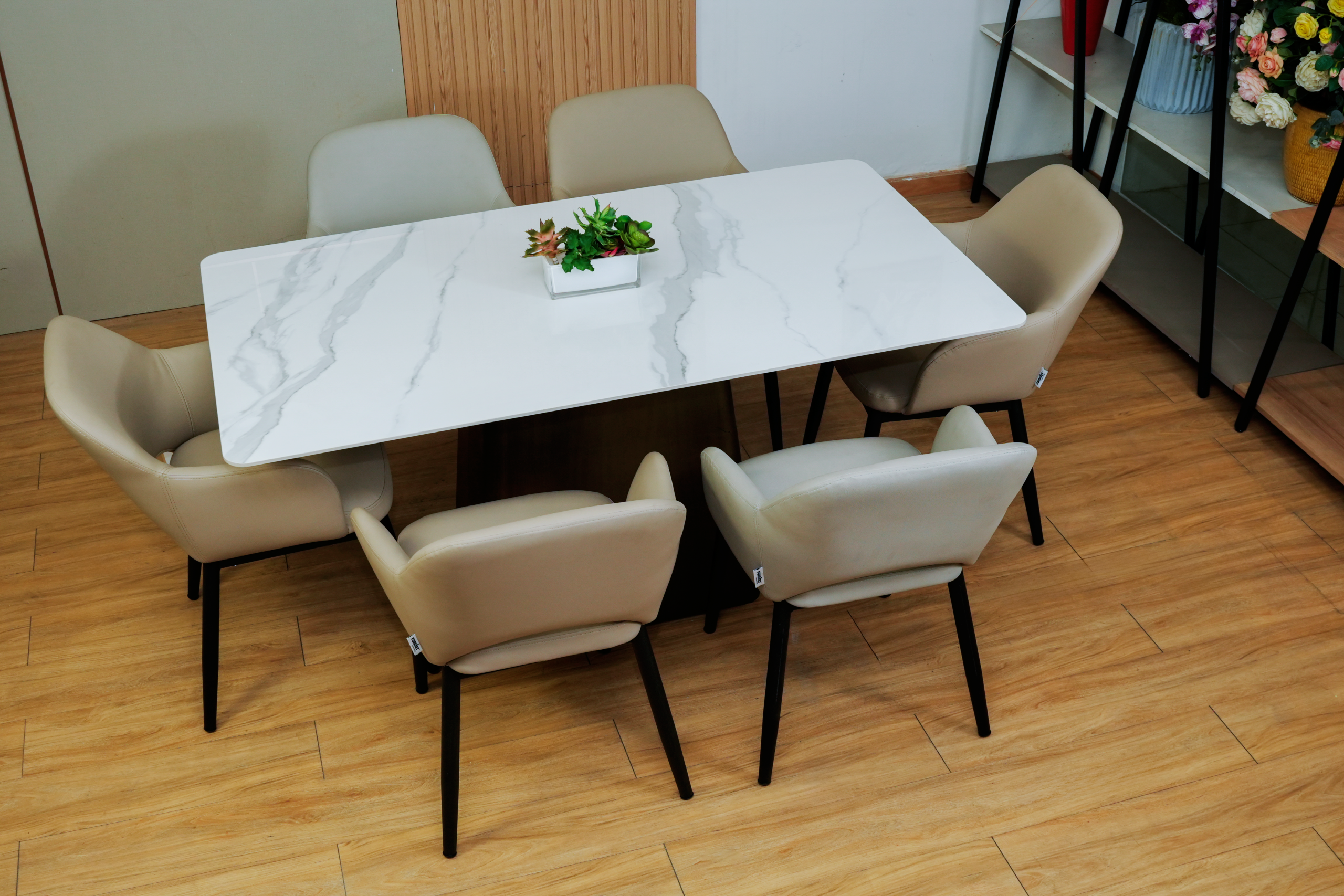 Bộ bàn ăn mặt đá 6 ghế