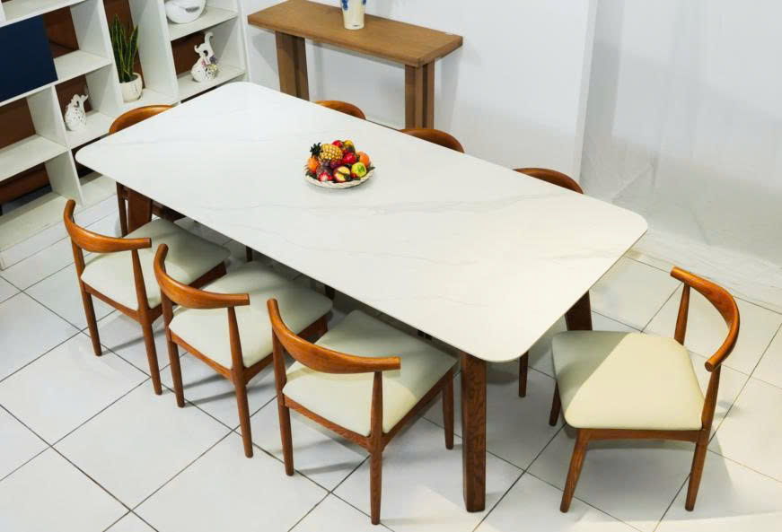 Bàn Ăn Mặt Đá 2m2 Hilton