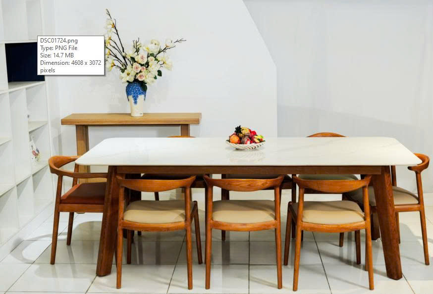 Bàn Ăn Mặt Đá 2m2 Hilton